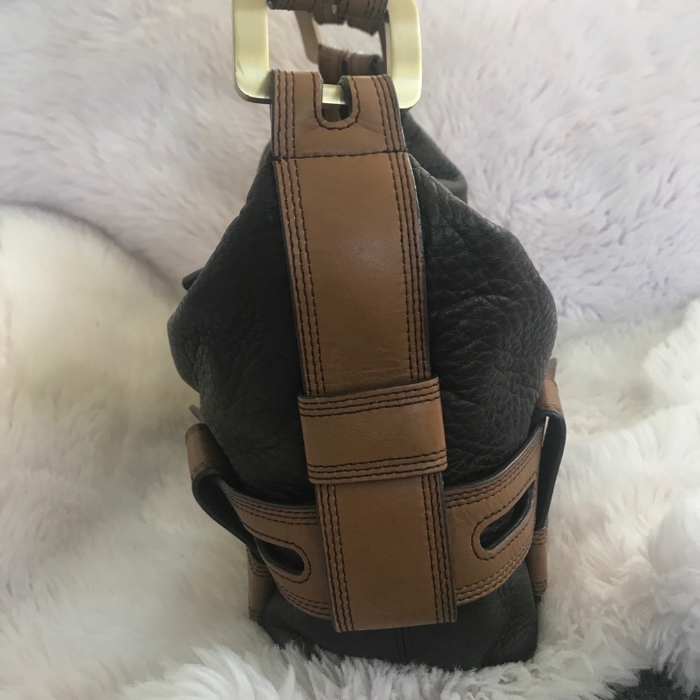 Vintage Michael Kors Harness brown tan pebbled leather purse - Picture 3 of 13